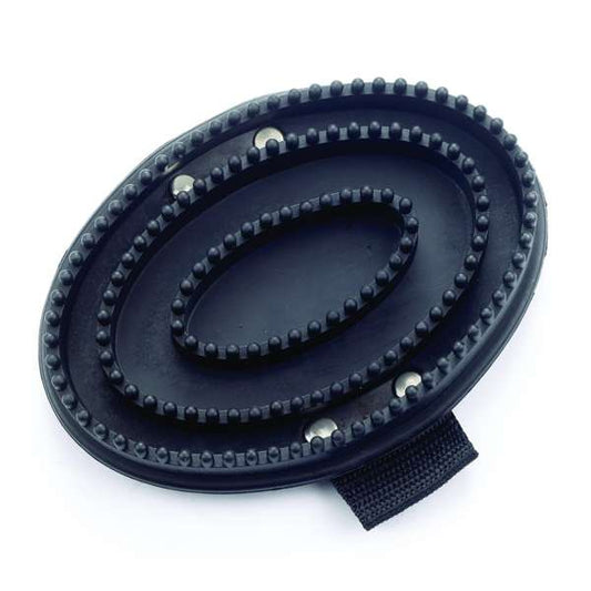 Lincoln Large Black Rubber Curry Comb With Web Handle