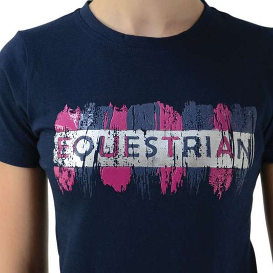 Hy Equestrian Mizs Eugenie T-Shirt Navy/Pink