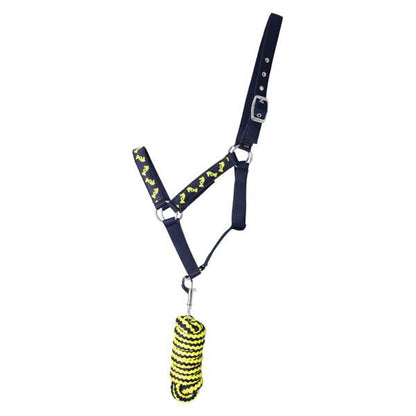 Lancelot Head Collar & Lead Rope By Little Knight Navy/Yellow