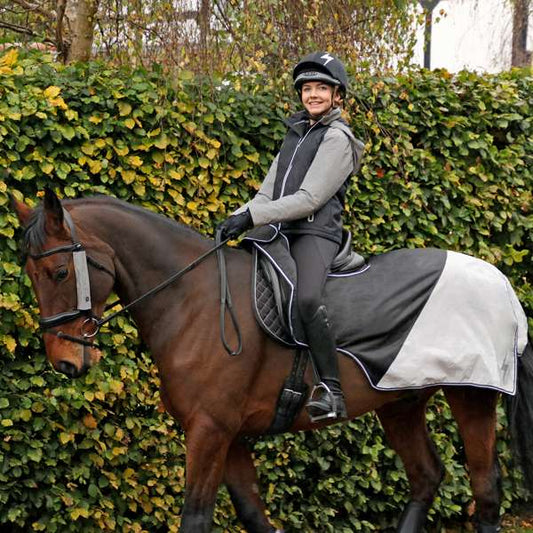 Hy Equestrian Silva Flash Waterproof Exercise Sheet Black/Reflective Silver