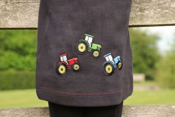 Tractor Collection Sweatshirt By Little Knight Charcoal Grey/Red