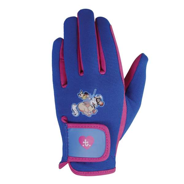 Hy Equestrian Thelwell Collection Race Riding Gloves Cobalt Blue/Magenta