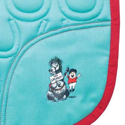 Hy Equestrian Thelwell Collection The Greatest Saddle Pad Turquoise/Red