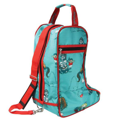 Hy Equestrian Thelwell Collection The Greatest Jodhpur Boot Bag Turquoise/Red