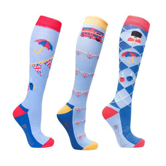 Hy Equestrian Love From London Socks 3 Pack