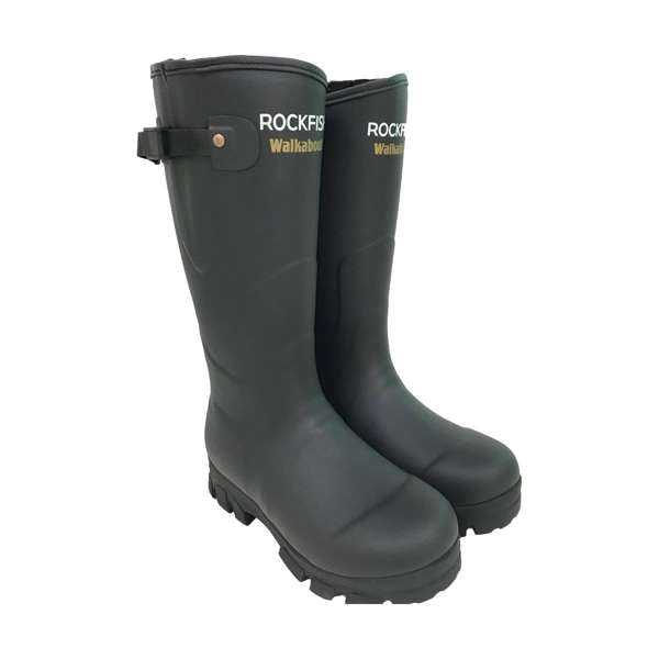 Rockfish Neoprene Lined Walkabout Wellington Boots Black