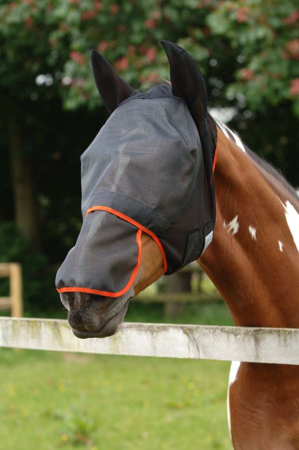 Equilibrium Field Relief Max Fly Mask Black & Orange