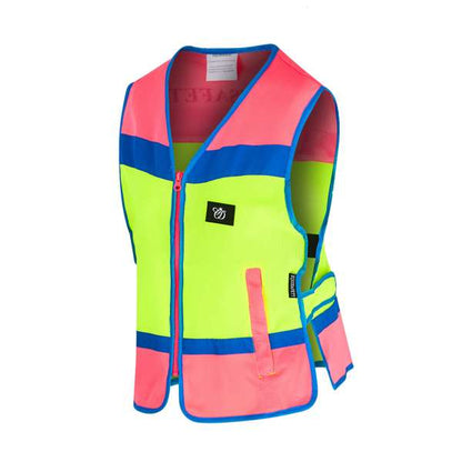 Equisafety Multicoloured Waistcoat Pink & Yellow Kids