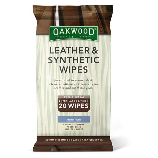 Oakwood Leather & Synthetic Wipes 20 Pack