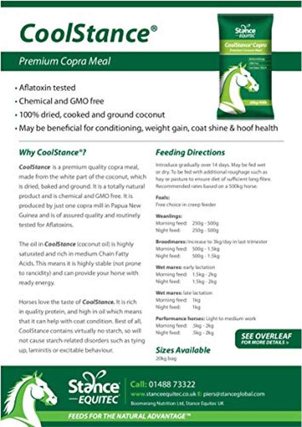 CoolStance Copra Meal Horse Feed 20kg - Free P & P