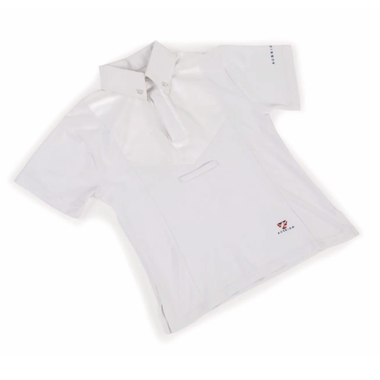Shires Aubrion Short Sleeve Tie Shirt Child White